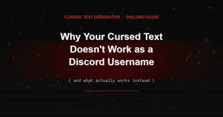 Why your cursed or Zalgo text does not work as a Discord username